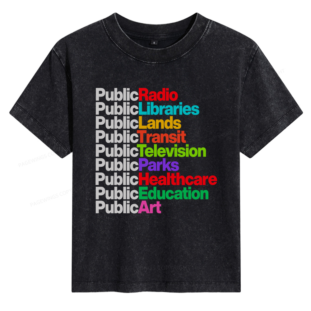 Pagewings Public Libraries Women's Washed T-shirt