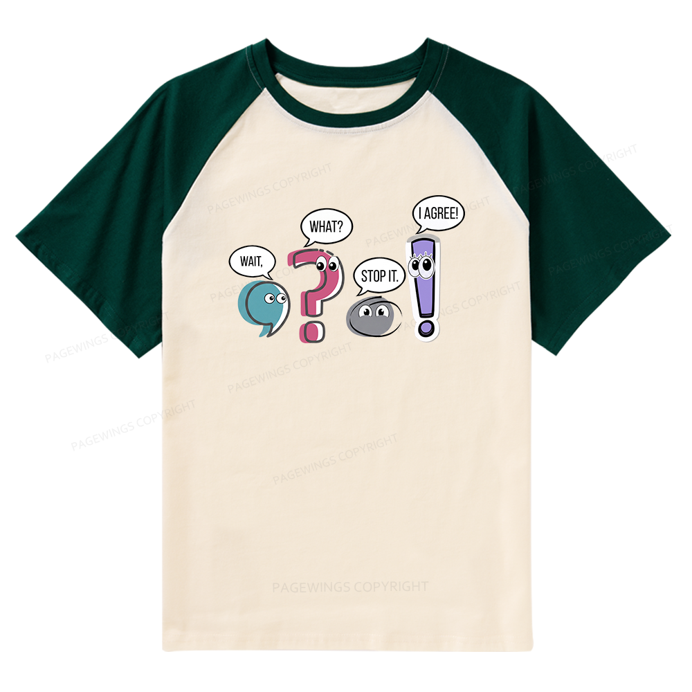 Pagewings Funny Grammar Raglan T-shirt