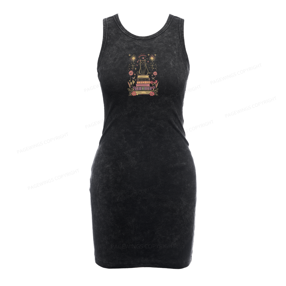 Pagewings Mystical Cat Bodycon Tank Dress