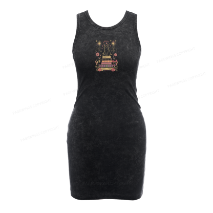 Pagewings Mystical Cat Bodycon Tank Dress