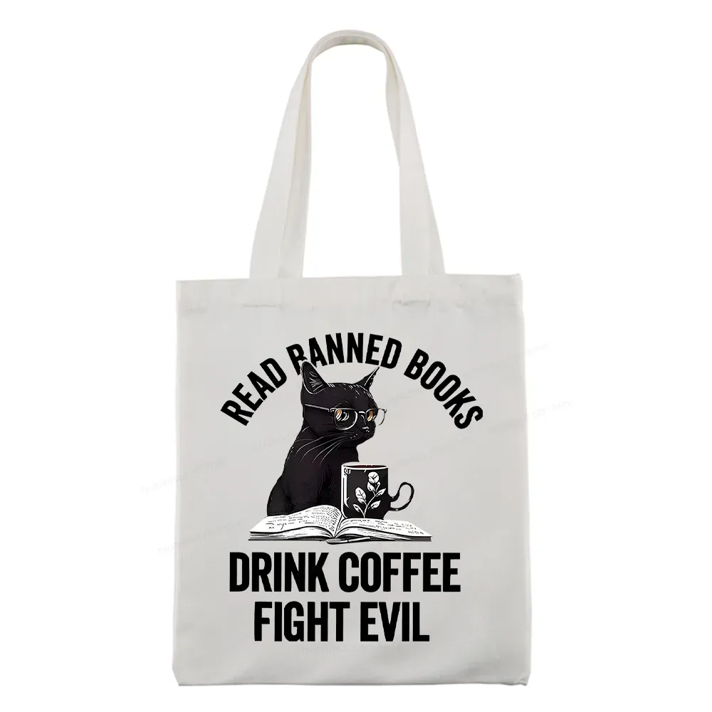 Pagewings Read Books Drink Coffee Fight Evil Tote Bag