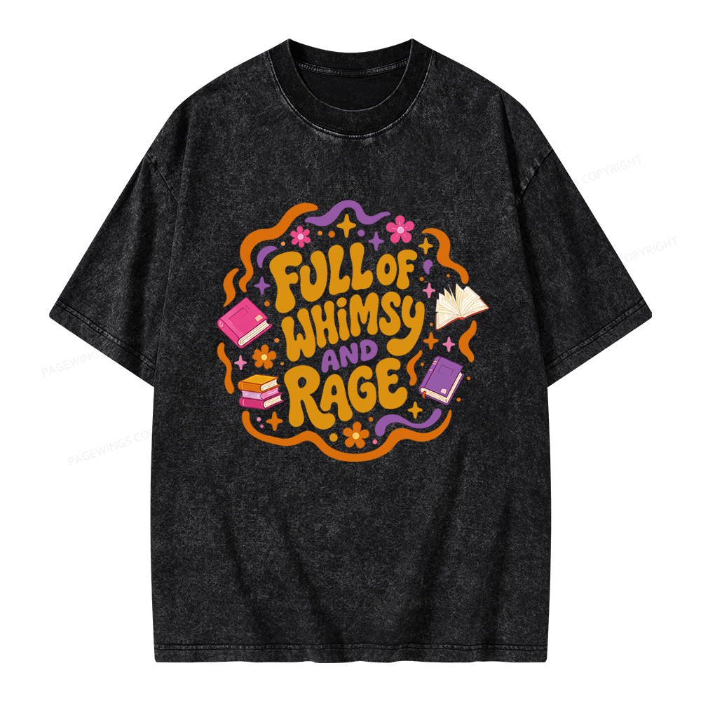 Pagewing Full Of Whimsy And Rage Unisex Washed T-shirt