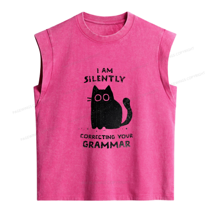 Pagewing Correcting Your Grammar Women's Washed Tank Top