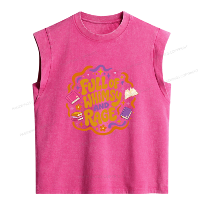 Pagewing Full Of Whimsy And Rage Women's Washed Tank Top