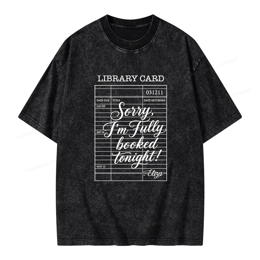 Pagewing Library Card Kindle Unisex Washed T-shirt
