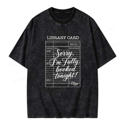 Pagewing Library Card Kindle Unisex Washed T-shirt