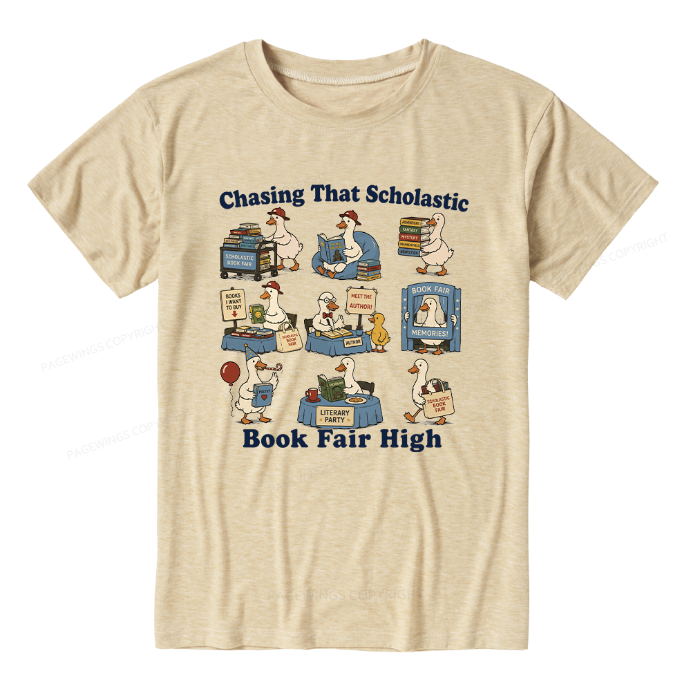 Pagewings Soft Chasing That Scholastic Book Fair High Unisex Heather T-Shirt