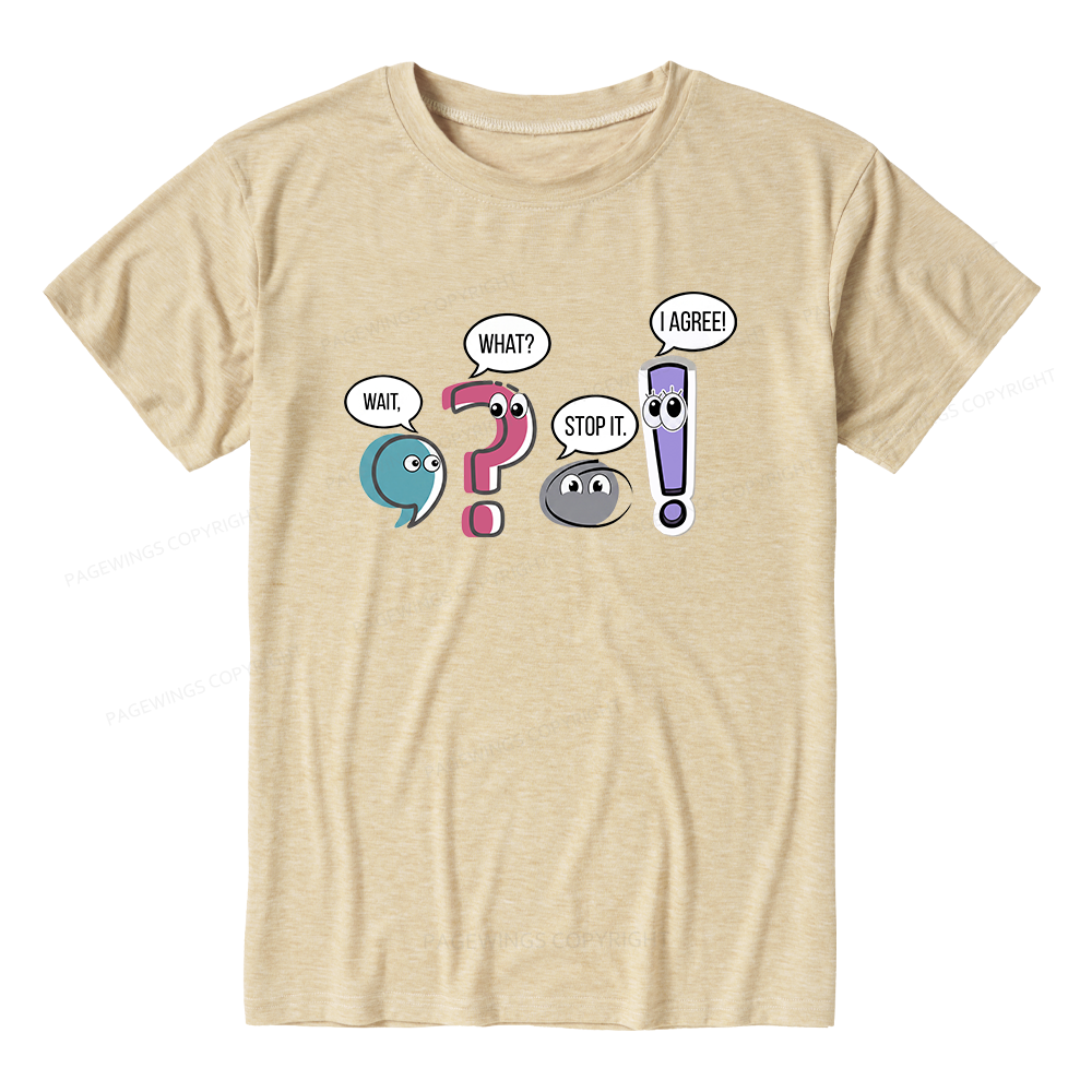 Pagewings Soft Funny Grammar Unisex Heather T-Shirt
