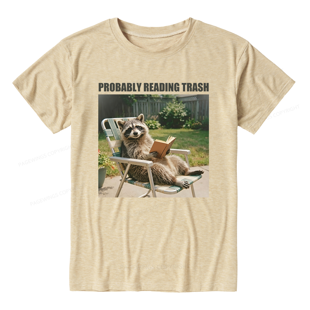 Pagewings Soft Probably Reading Trash Unisex Heather T-Shirt