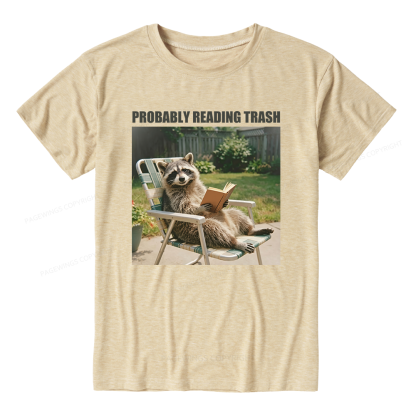 Pagewings Soft Probably Reading Trash Unisex Heather T-Shirt