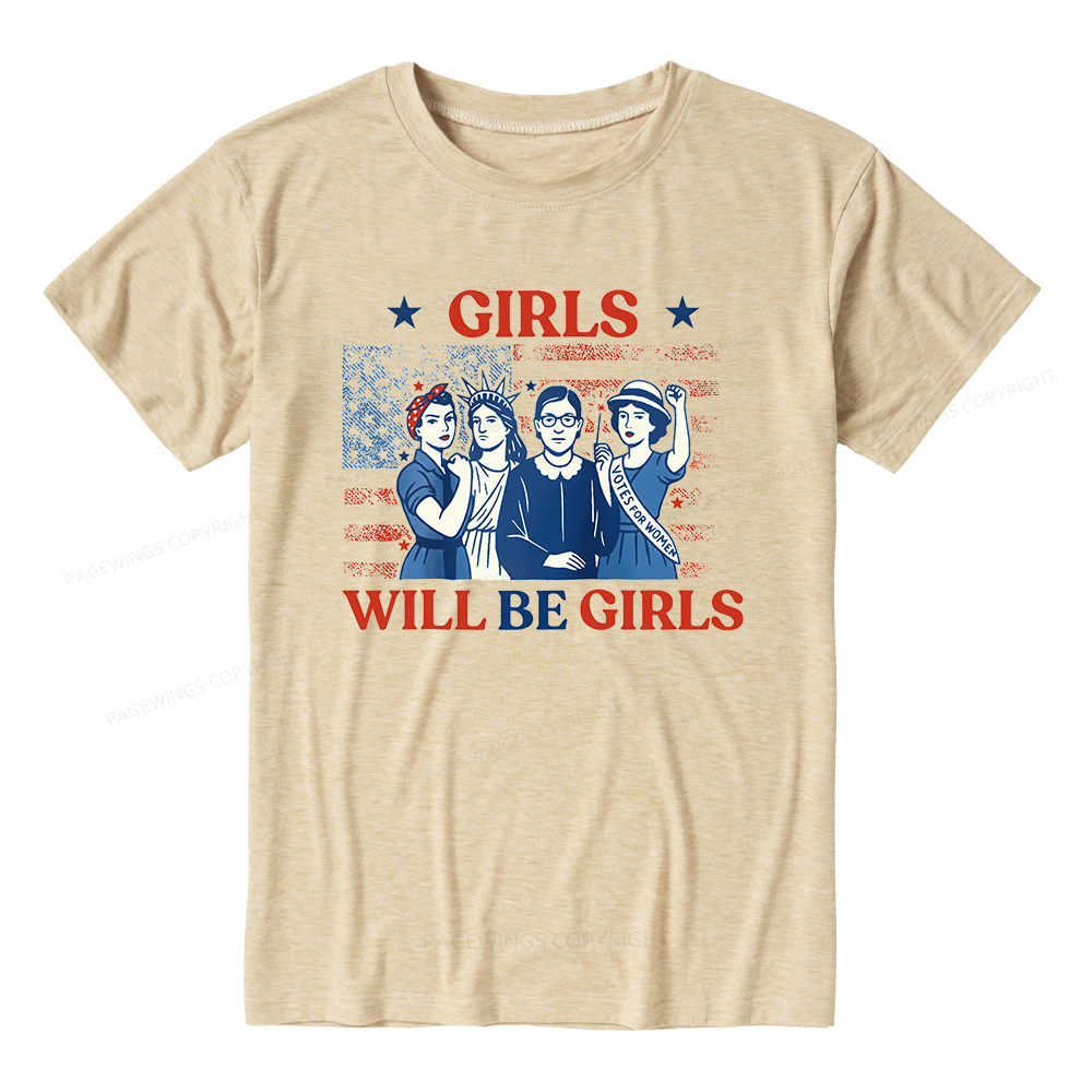 Pagewings Soft Girls Will be Girls Unisex Heather T-Shirt