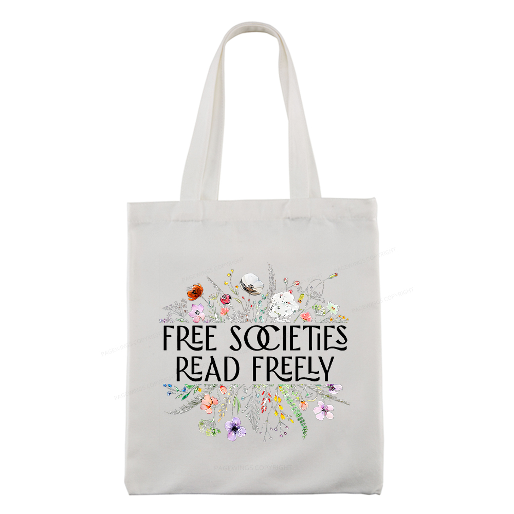 Pagewings Free Societies Read Freely Tote Bag