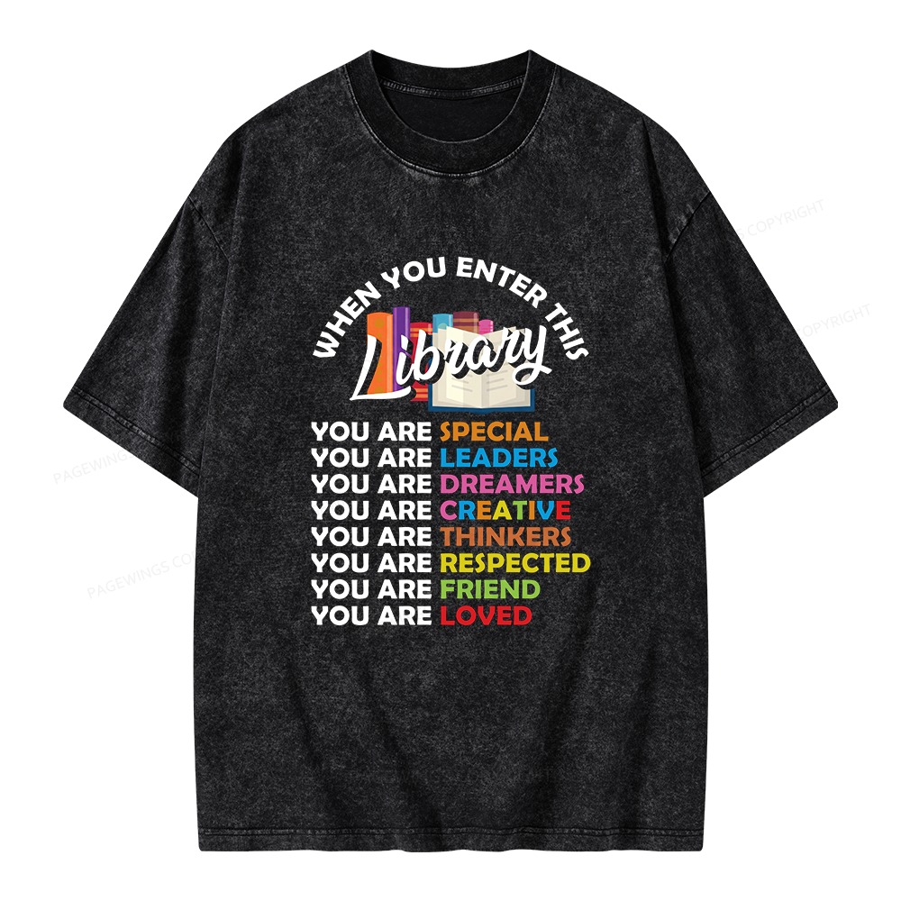 Pagewing When You Enter This Library Unisex Washed T-shirt