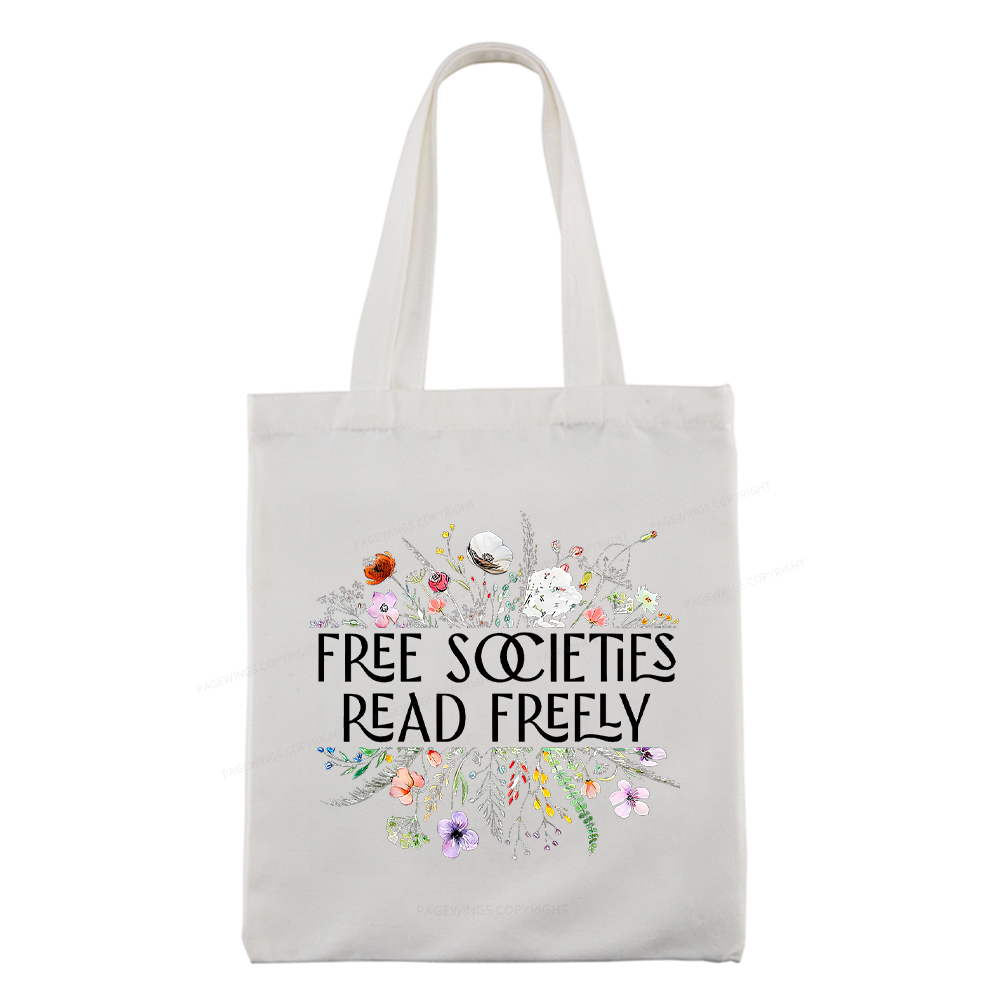 Pagewings Free Societies Read Freely Tote Bag