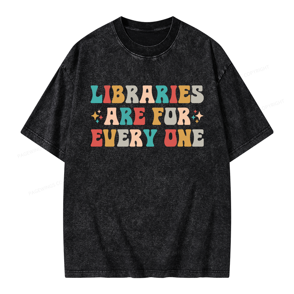 Pagewing Libraries Are For Everyone Unisex Washed T-shirt