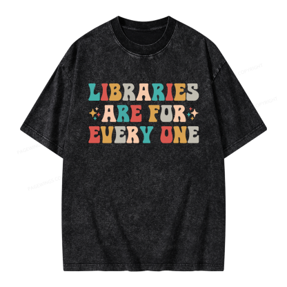 Pagewing Libraries Are For Everyone Unisex Washed T-shirt
