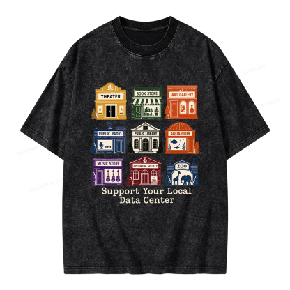 Pagewing Support Your Local Data Center Unisex Washed T-shirt