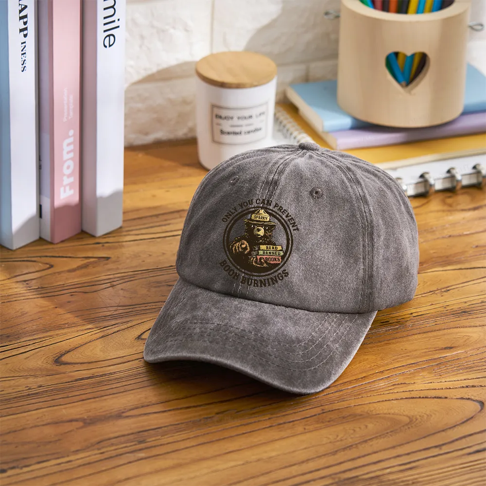Pagewings Only You Can Prevent Book Burnings Washed Cap