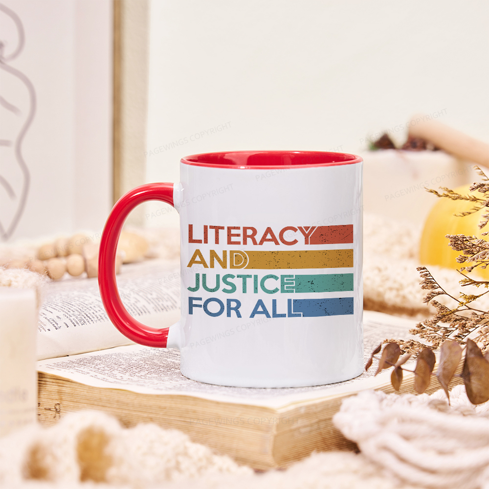 Pagewing Literacy and Justice For All Mug