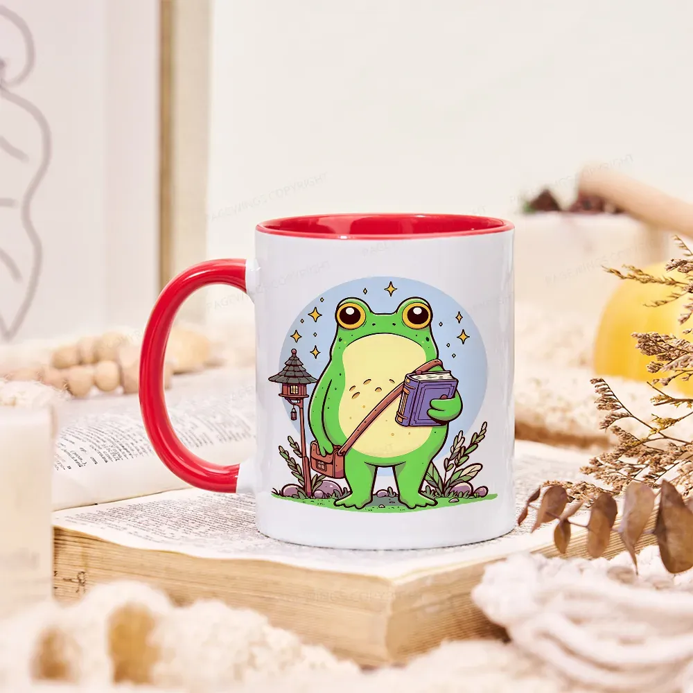 Pagewings Frog Reading Book Mug