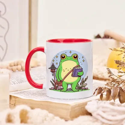Pagewings Frog Reading Book Mug
