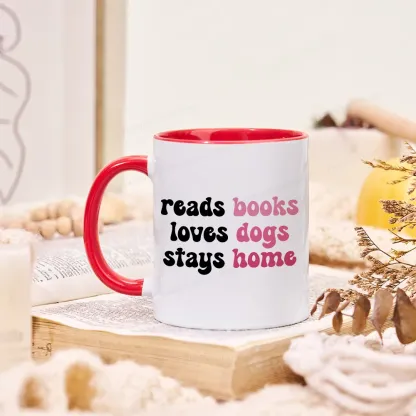 Pagewing Read Books & Love Dogs & Stay Home Mug