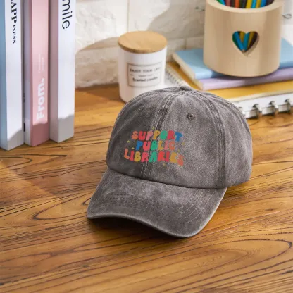 Pagewings Public Library Sweatshirt Washed Cap