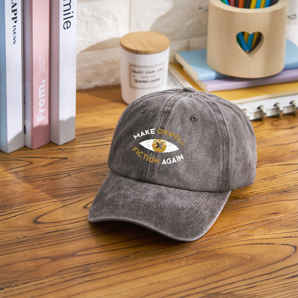 Pagewings Make Orwell Fiction Again - Dystopian Literature Philosophy Washed Cap