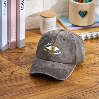 Pagewings Make Orwell Fiction Again - Dystopian Literature Philosophy Washed Cap