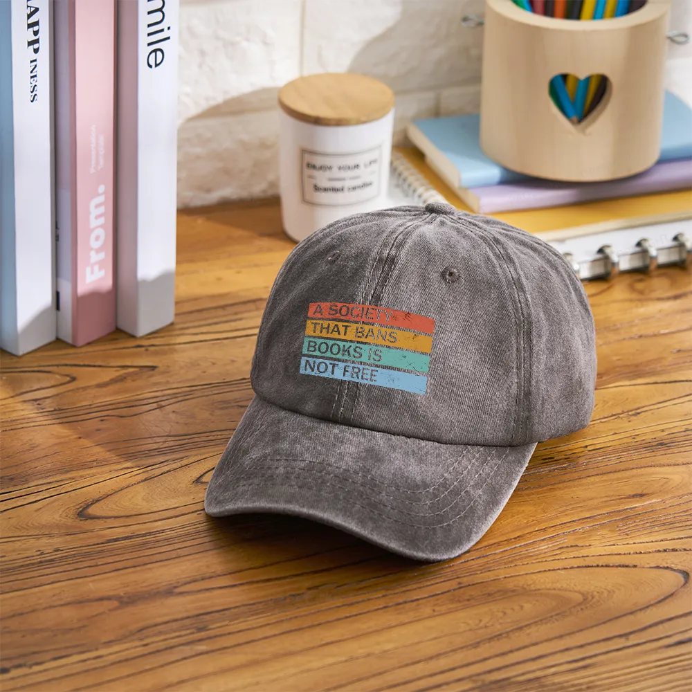 Pagewings Banned Books Shirt, Read Banned Books Washed Cap