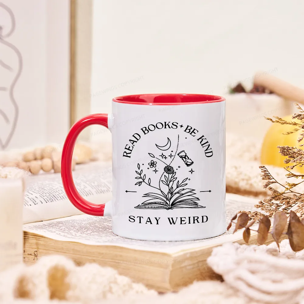 Pagewings Comfort Colors Read Books Be Kind Stay Weird Mug