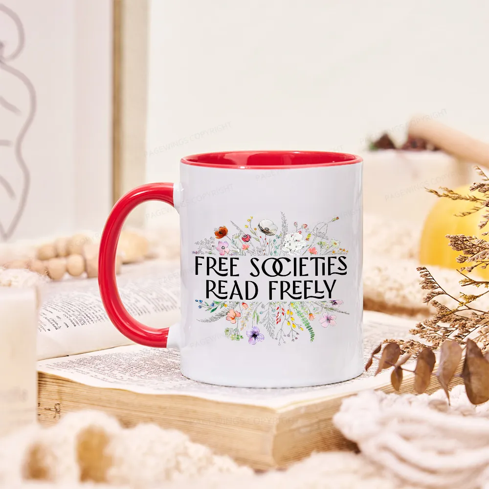 Pagewings Free Societies Read Freely Mug