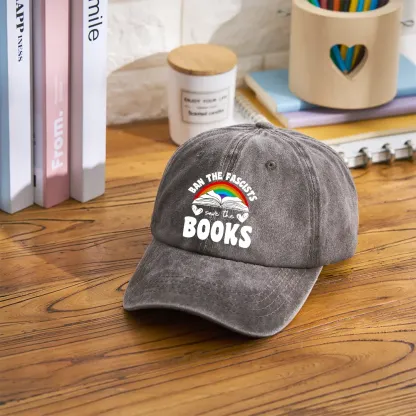 Pagewings Banned books Washed Cap