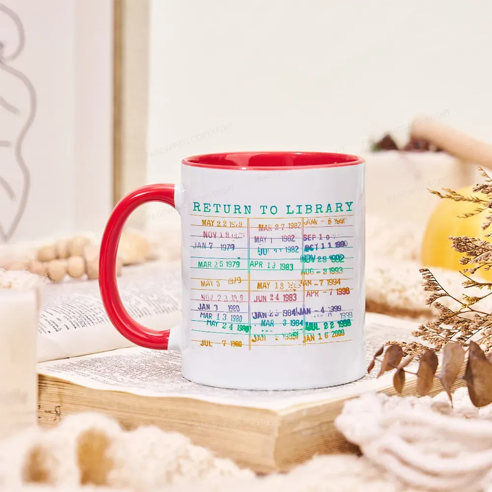Pagewing Vintage Library Rainbow Mug