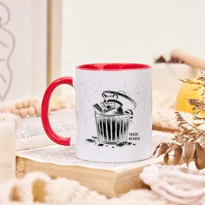 Pagewings Trash Reader Raccoon - Book Quote Mug