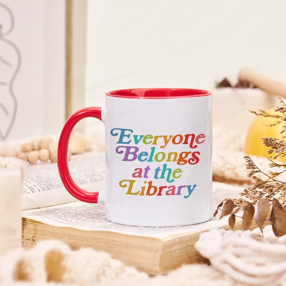 Pagewings Everyone belongs at the library Mug