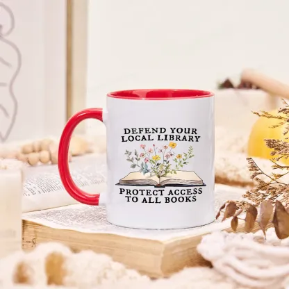 Pagewings Books Save Lives Protect Libraries Mug