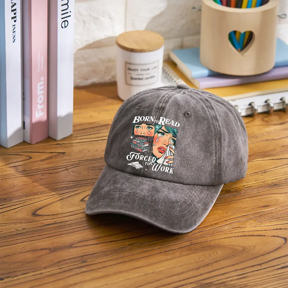 Pagewings Born To Read Bookish Washed Cap