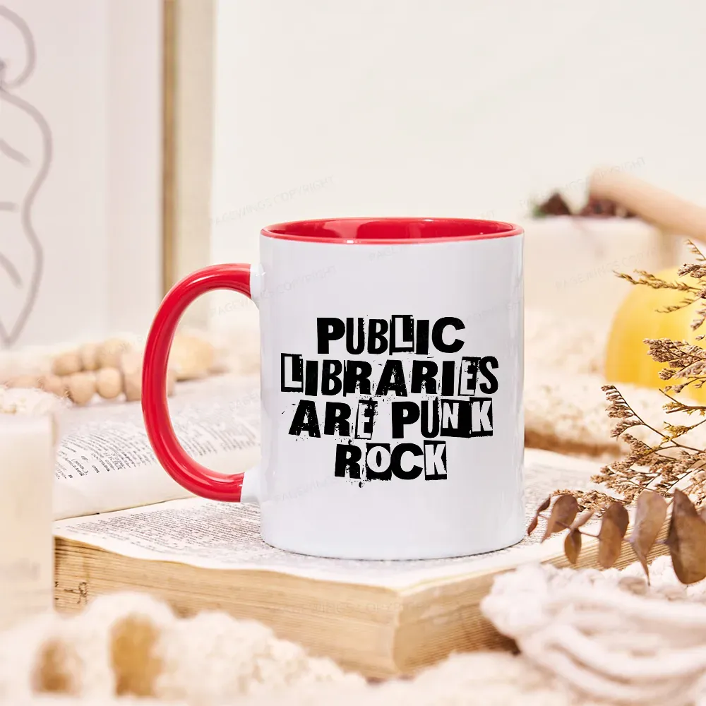 Pagewings Public Libraries Are Punk Rock Mug