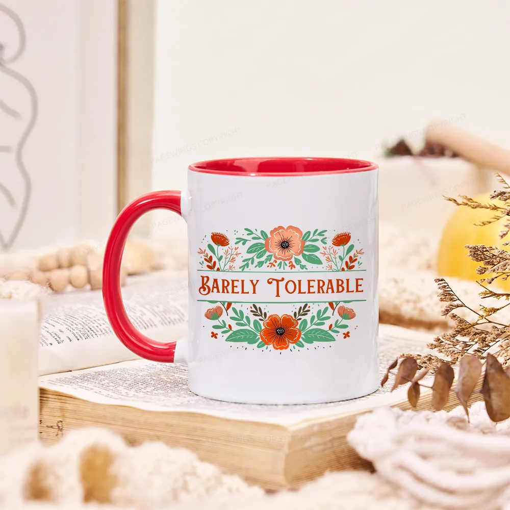 Pagewings Barely Tolerable Book Lover Bookish Mug