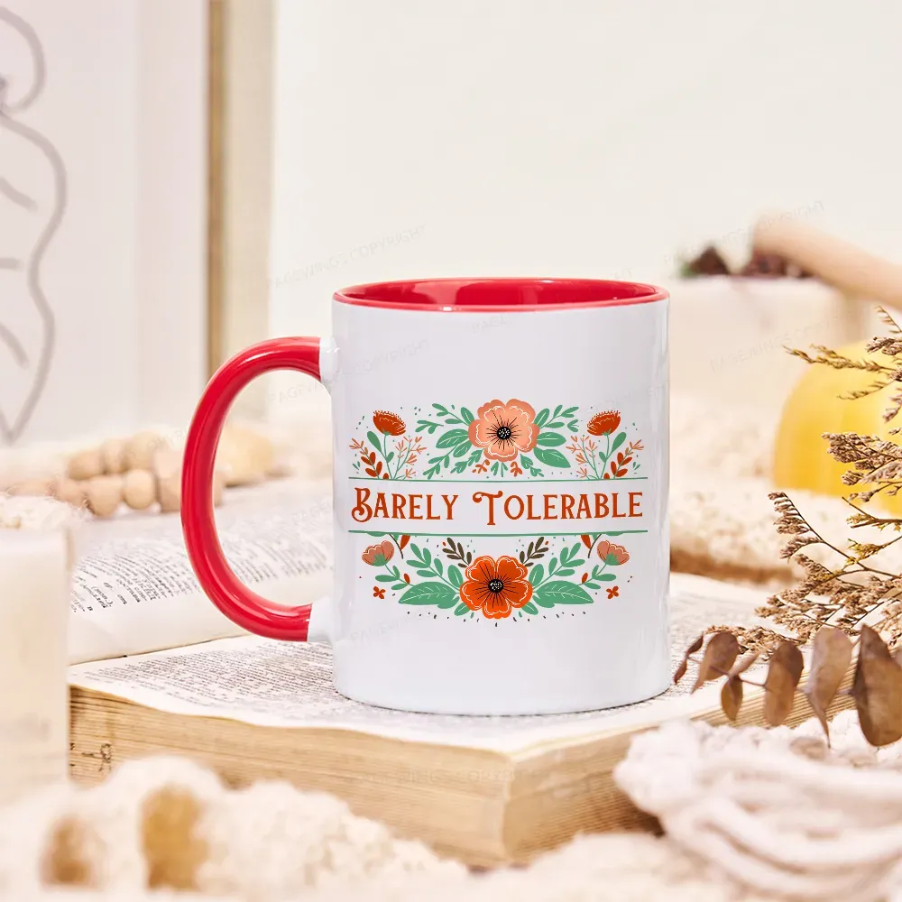 Pagewings Barely Tolerable Book Lover Bookish Mug