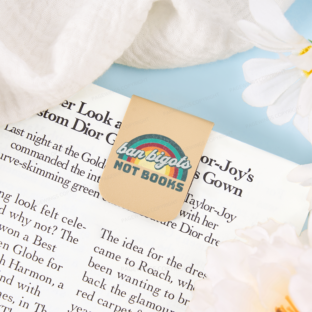 Pagewings Ban Bigots Not Books Feathers Quotes Magnetic Bookmark