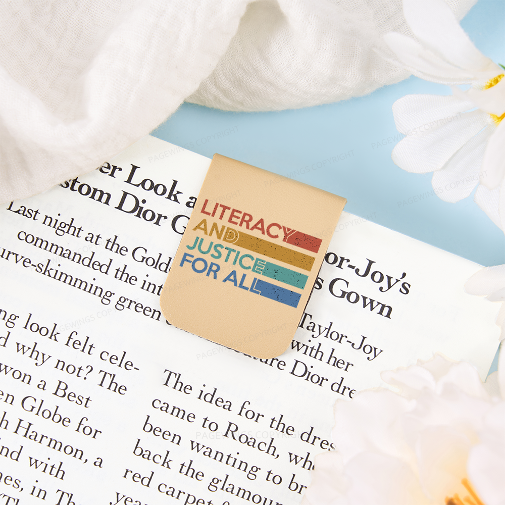 Pagewings Literacy and Justice For All Feathers Quotes Magnetic Bookma