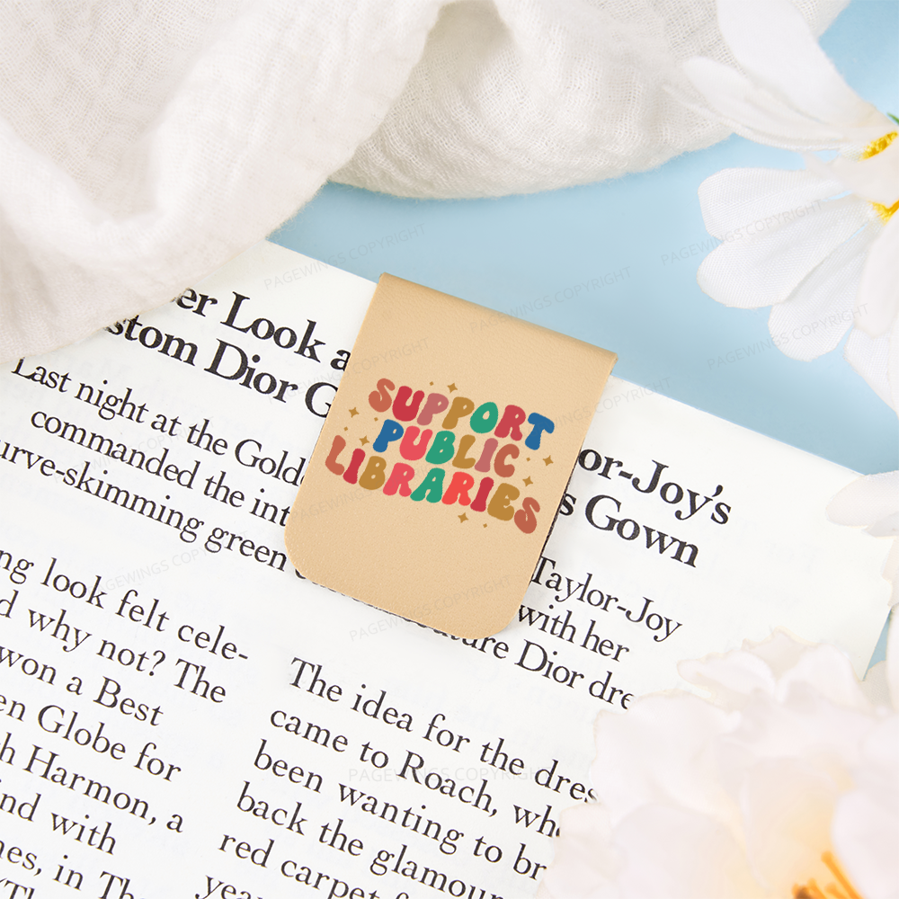 Pagewings Public Library Sweatshirt Feathers Quotes Magnetic Bookmark