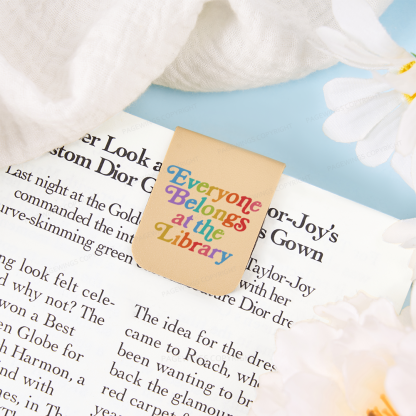 Pagewings Everyone belongs at the library Feathers Quotes Magnetic Bookmark
