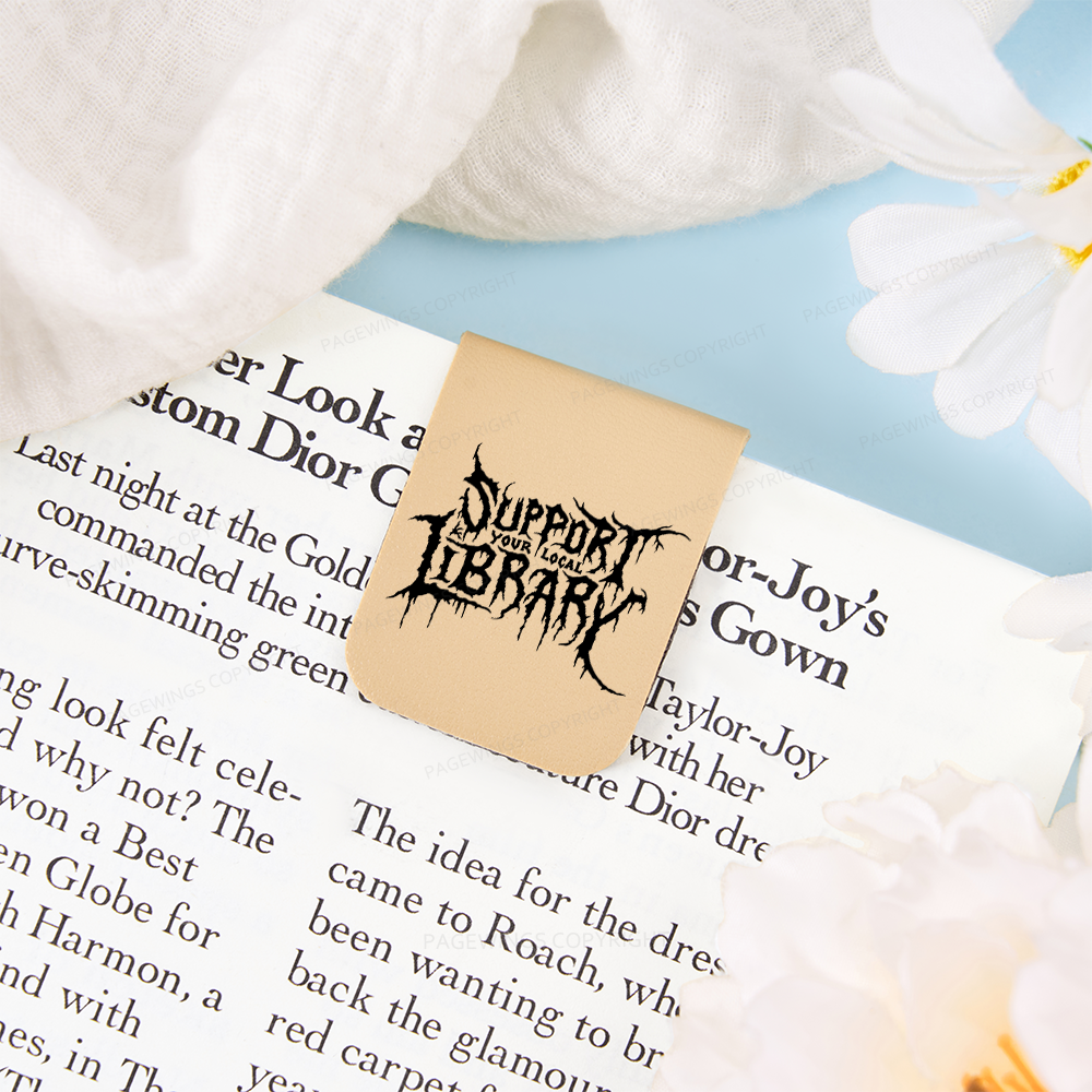 Pagewings Support Your Local Library Feathers Quotes Magnetic Bookmark