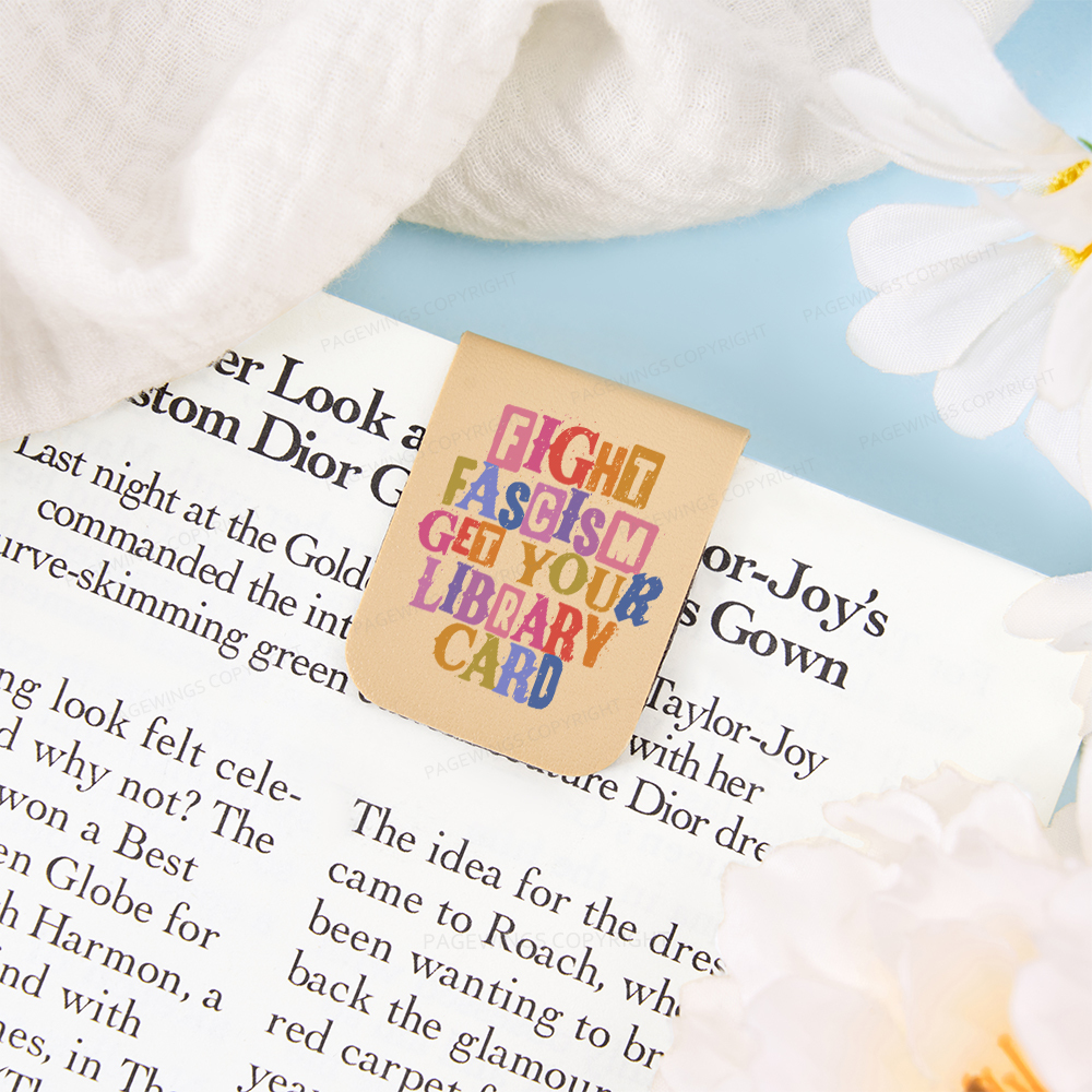 Pagewings Get Your Library Card Feathers Quotes Magnetic Bookmark