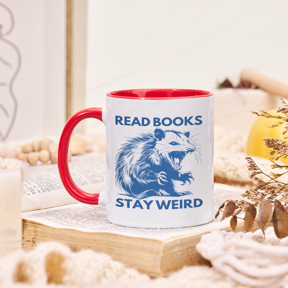 Pagewings Read Books Stay Weird Mug