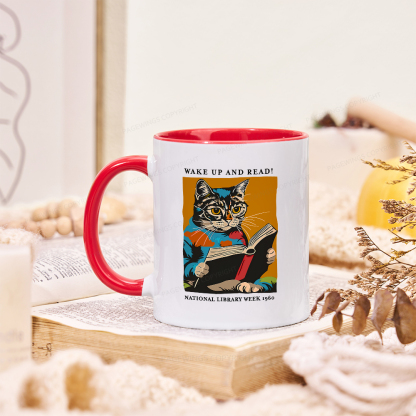 Pagewings Cat Reading Poster Mug