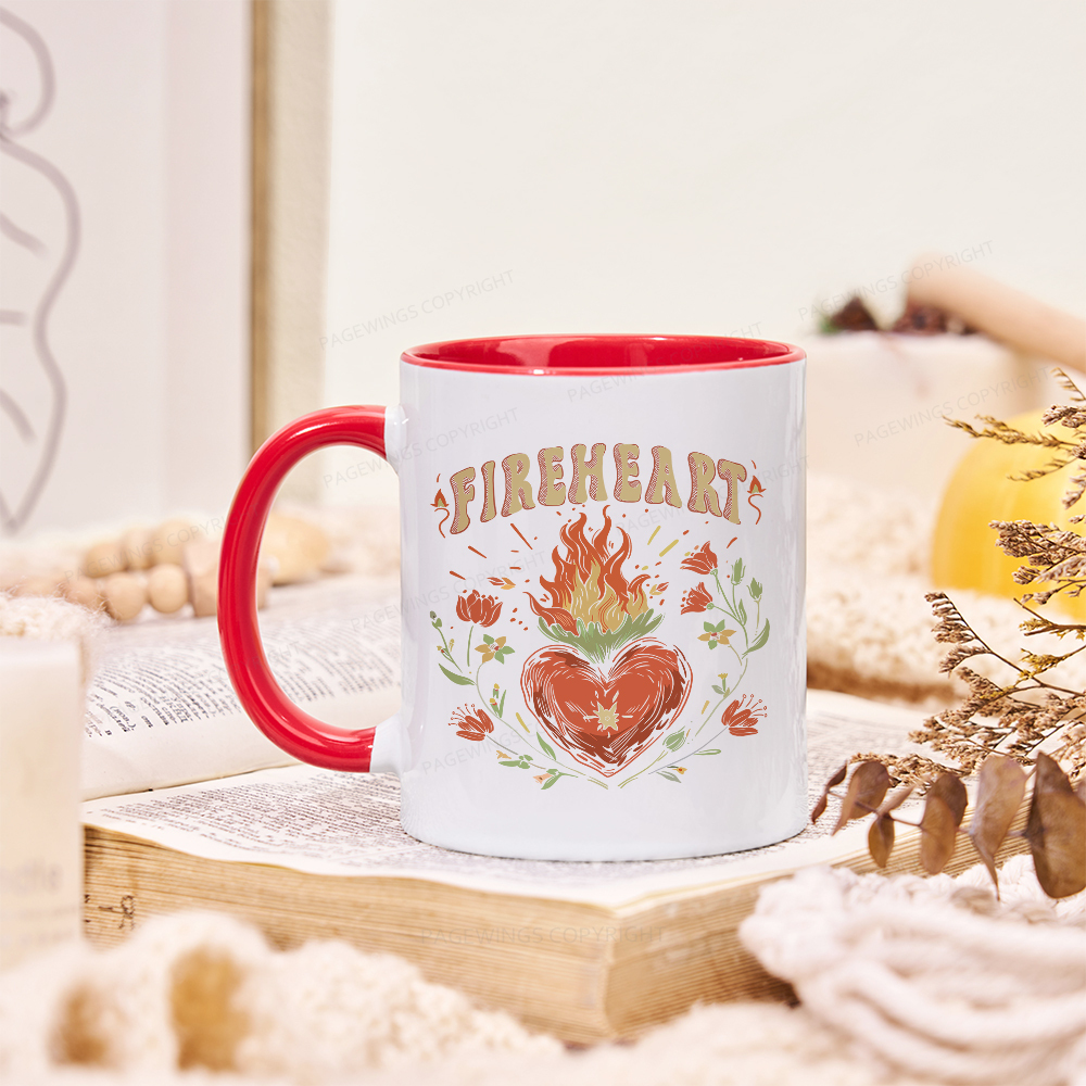 Pagewings Vintage Fire-heart Mug